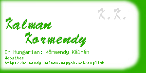 kalman kormendy business card