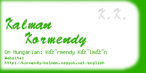 kalman kormendy business card